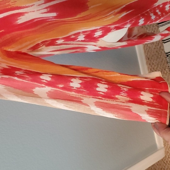 CHICOS Warm print essential cardigan orange red pattern size 2 or M/L - Picture 9 of 12